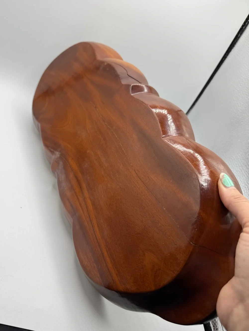 5 Section Dark Wooden Hand Carved Serving Platter *Read*